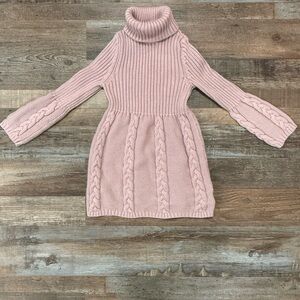 Lulurain Toddler Girl Pink Knit Turtleneck Dress